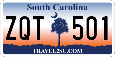 SC license plate ZQT501