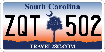 SC license plate ZQT502