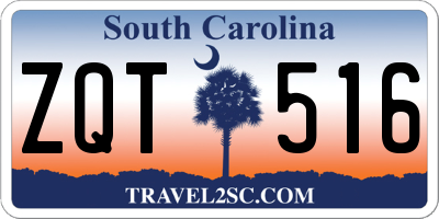 SC license plate ZQT516