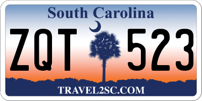 SC license plate ZQT523