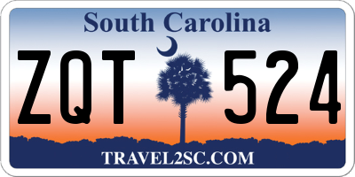 SC license plate ZQT524