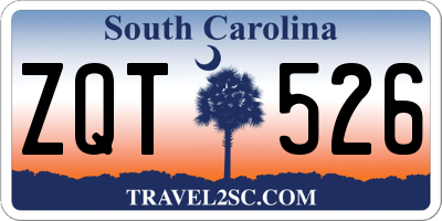 SC license plate ZQT526