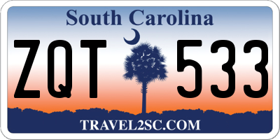 SC license plate ZQT533