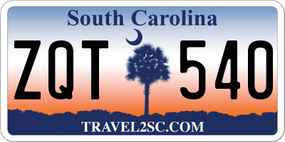 SC license plate ZQT540