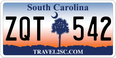SC license plate ZQT542