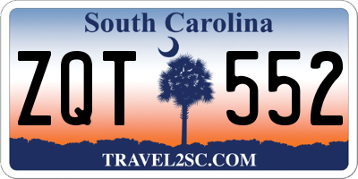 SC license plate ZQT552