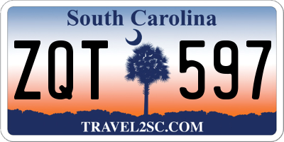 SC license plate ZQT597