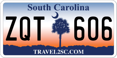 SC license plate ZQT606