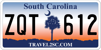 SC license plate ZQT612