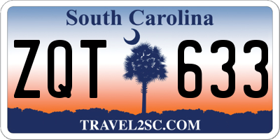 SC license plate ZQT633