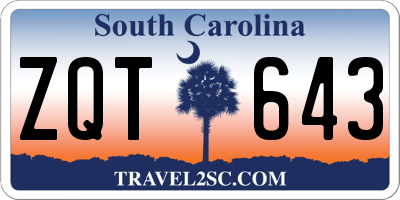 SC license plate ZQT643