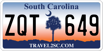 SC license plate ZQT649