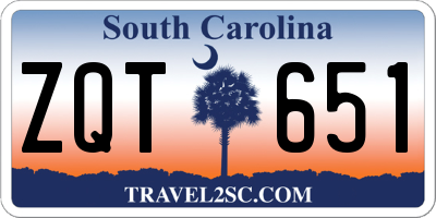 SC license plate ZQT651