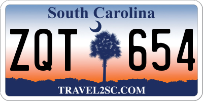 SC license plate ZQT654