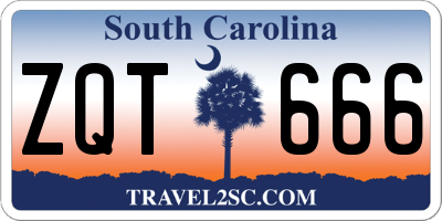 SC license plate ZQT666