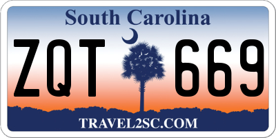 SC license plate ZQT669