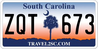 SC license plate ZQT673