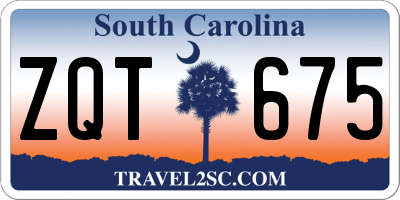 SC license plate ZQT675