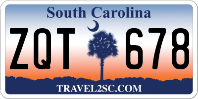 SC license plate ZQT678