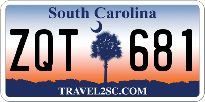 SC license plate ZQT681
