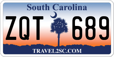 SC license plate ZQT689