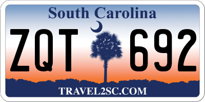 SC license plate ZQT692