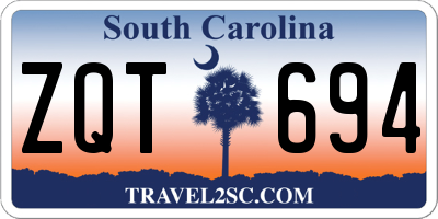 SC license plate ZQT694