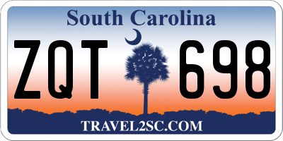 SC license plate ZQT698