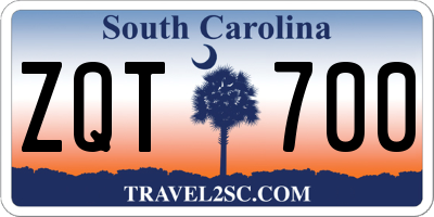 SC license plate ZQT700