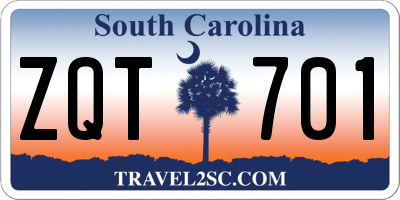 SC license plate ZQT701