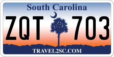 SC license plate ZQT703