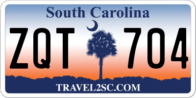 SC license plate ZQT704