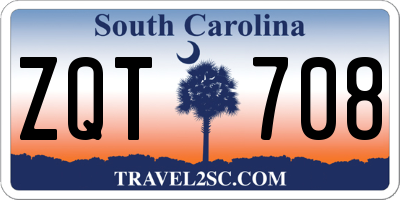 SC license plate ZQT708
