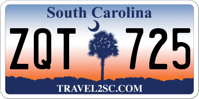SC license plate ZQT725