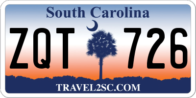 SC license plate ZQT726