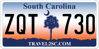 SC license plate ZQT730