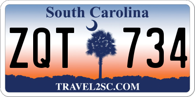 SC license plate ZQT734
