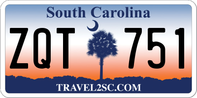 SC license plate ZQT751