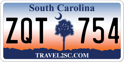 SC license plate ZQT754