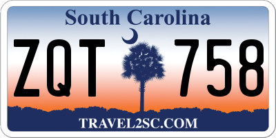 SC license plate ZQT758