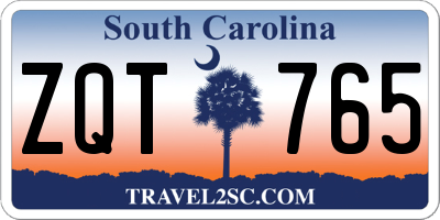 SC license plate ZQT765