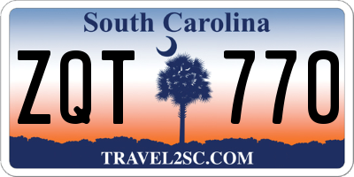SC license plate ZQT770