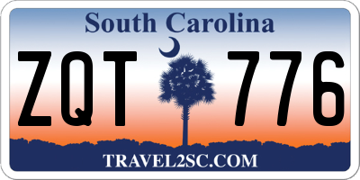 SC license plate ZQT776