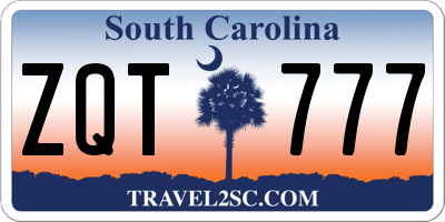 SC license plate ZQT777