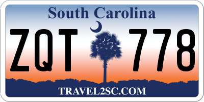 SC license plate ZQT778