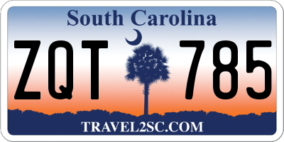 SC license plate ZQT785