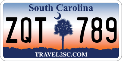 SC license plate ZQT789