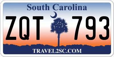 SC license plate ZQT793