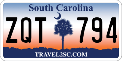 SC license plate ZQT794