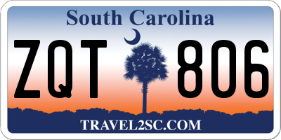 SC license plate ZQT806
